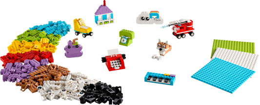 LEGO Set 11044-1 Creative Build-and-Play Box Alternate build Ideas: a fresh display direction, a cheerful spring bird, and a utility truck