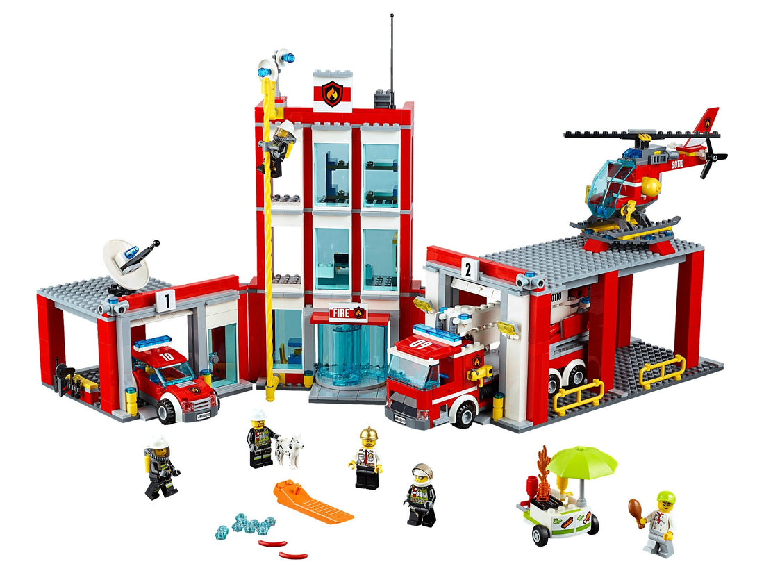 LEGO Set 60110-1 Fire Station Alternate build Ideas: Spring Displays, Holiday Details, and Easter Rebuilds