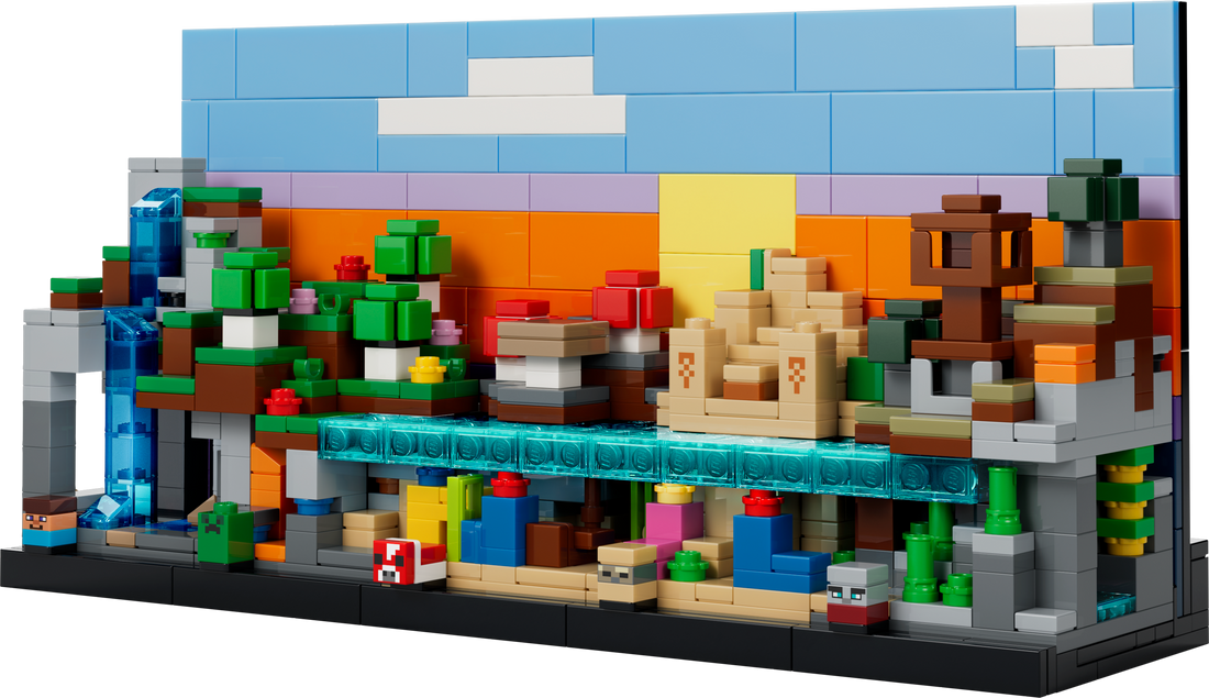 LEGO Set 21589-1 Mini Biomes Alternate build Ideas: First Night, Badlands, and Blocky Biome Rebuilds