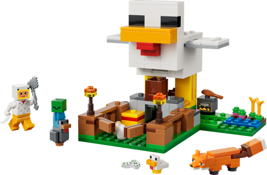 LEGO Set 21585-1 Chicken Farm Alternate build Ideas: First Night, Badlands, and Blocky Biome Rebuilds