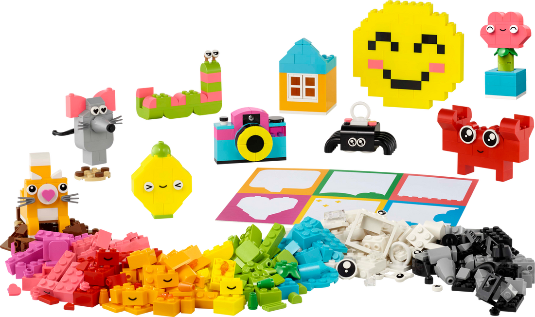 LEGO Set 11042-1 Creative Happy Box Alternate build Ideas: a fresh display direction, a cheerful spring bird, and a compact space-ship alternate