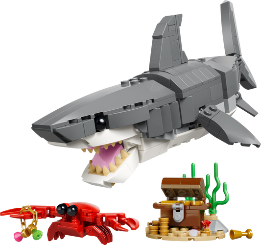 LEGO Set 31381-1 Fierce Shark with a Treasure Chest Alternate build Ideas: Birds, Trains, Spaceships, and Easter Rebuilds