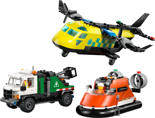 LEGO Set 60505-1 Airplane, Service Truck & Hovercraft Remix Alternate build Ideas: City Service Trucks, Road Scenes, and Rescue Rebuilds