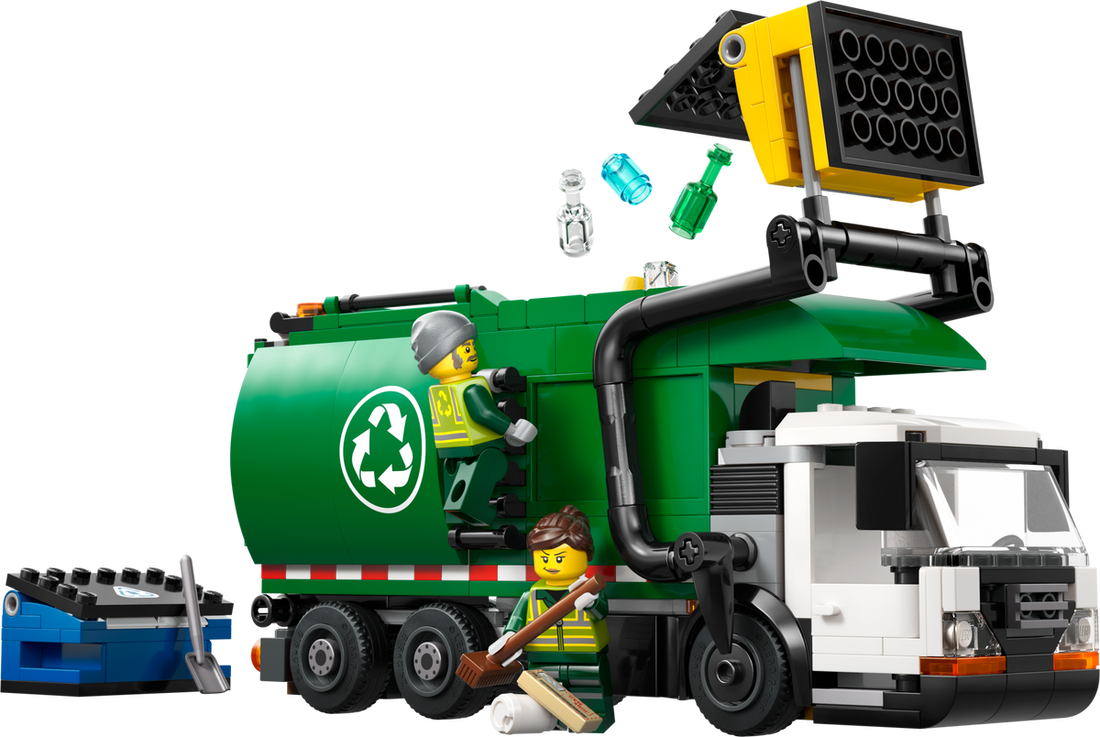 LEGO Set 60495-1 Recycling Truck Alternate build Ideas: a fresh display direction and a utility truck