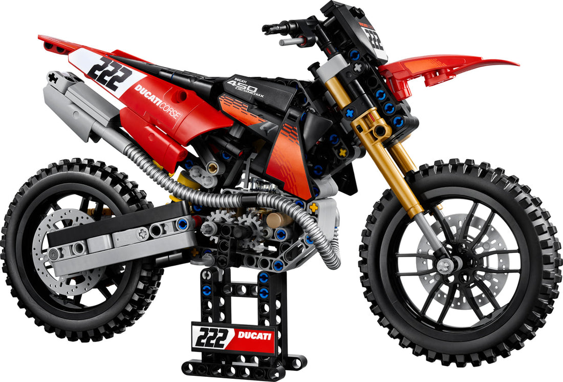 LEGO Set 42238-1 Ducati Desmo450 MX Factory Motorcycle Alternate build Ideas: a fresh display direction