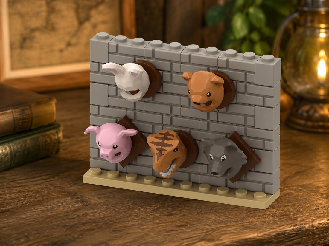 Animal Trophy Wall Brick Build for Lodge and Castle Scenes