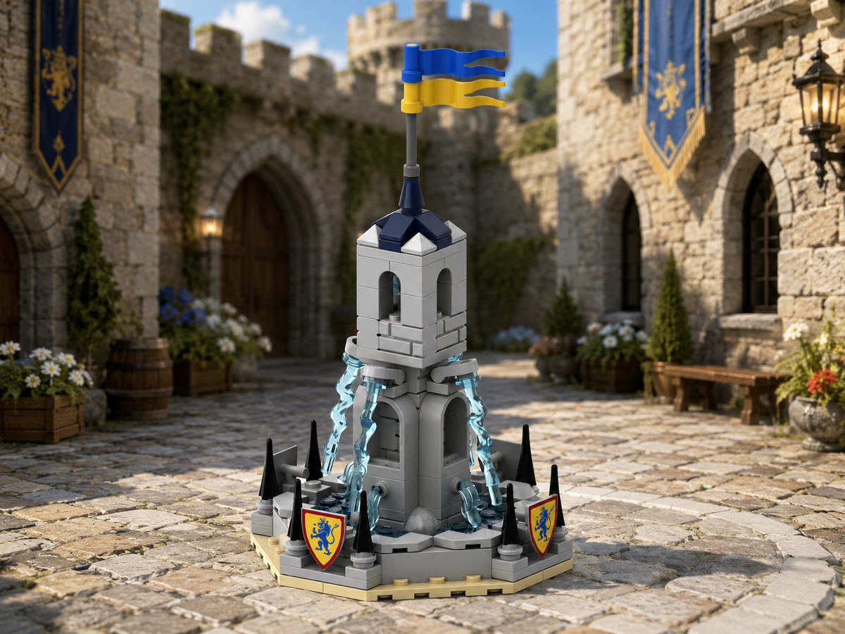 Medieval Fountain Free Building Instructions | Castle Courtyard Build