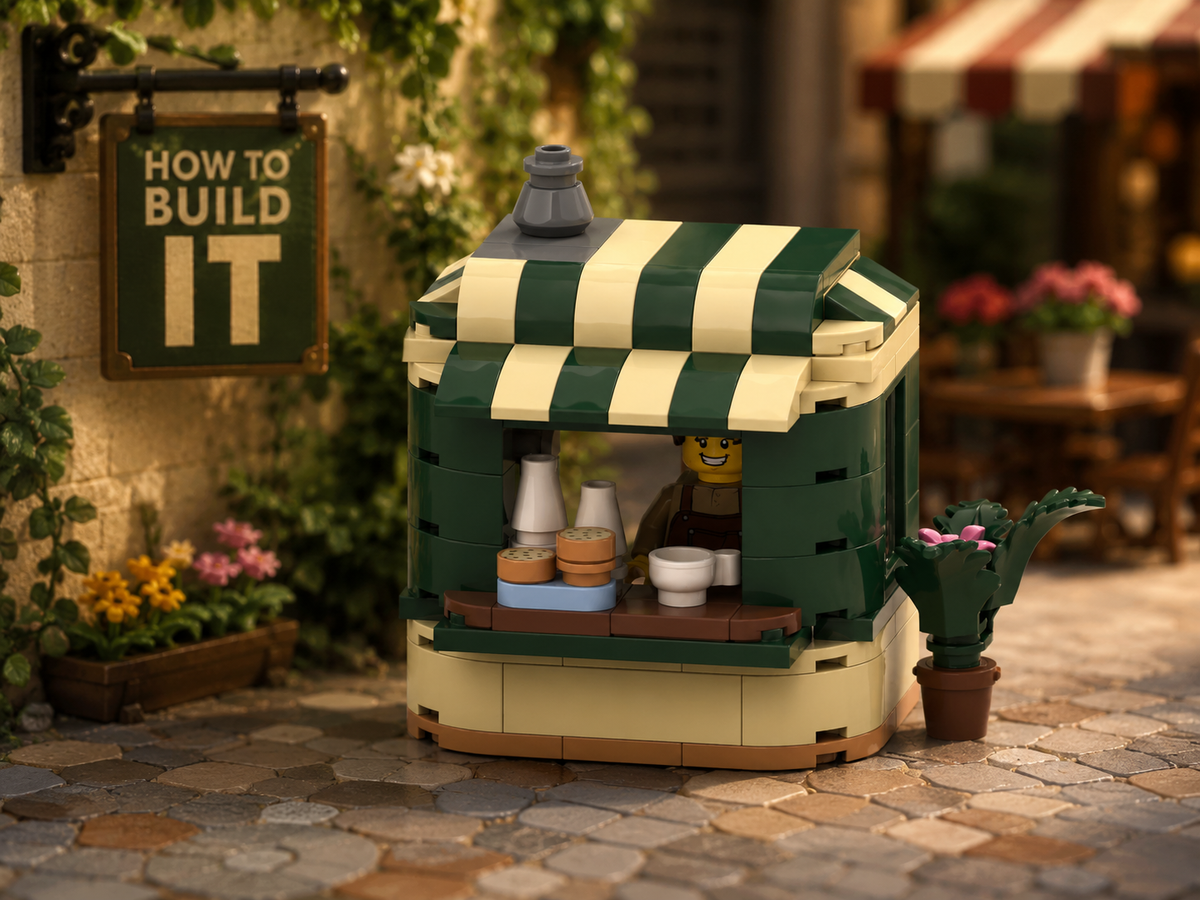 Street Coffee Kiosk MOC – Free Building Instructions