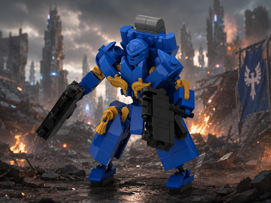 Blue Armored Space Warrior Free Building Instructions