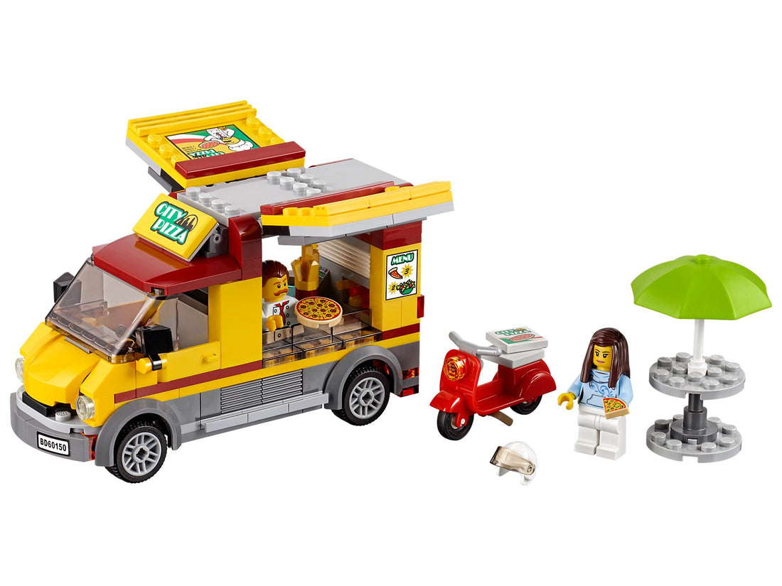 LEGO Set 60150-1 Pizza Van Alternate build Ideas: a fresh display direction, a utility truck, and a compact off-road vehicle