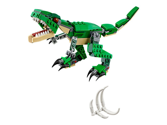 LEGO Set 31058-1 Mighty Dinosaurs Alternate build Ideas: a fresh display direction, a cheerful spring bird, and a compact sci-fi tank