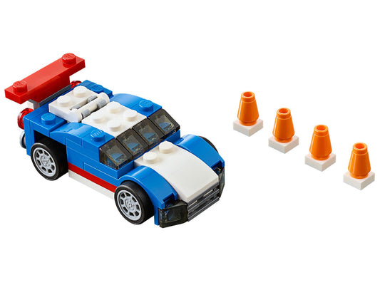 LEGO Set 31027-1 Blue Racer Alternate build Ideas: a fresh display direction, a utility truck, and a formula racer