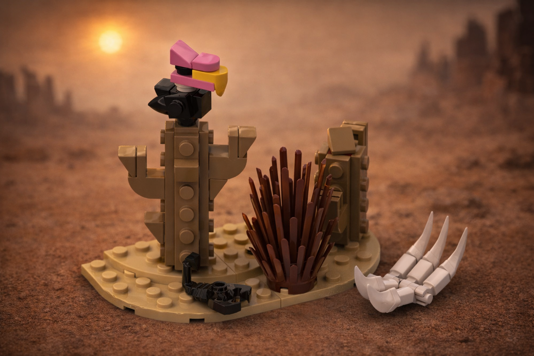 Desert Scene – Eagle and Cactus – Free Building MOC Instructions