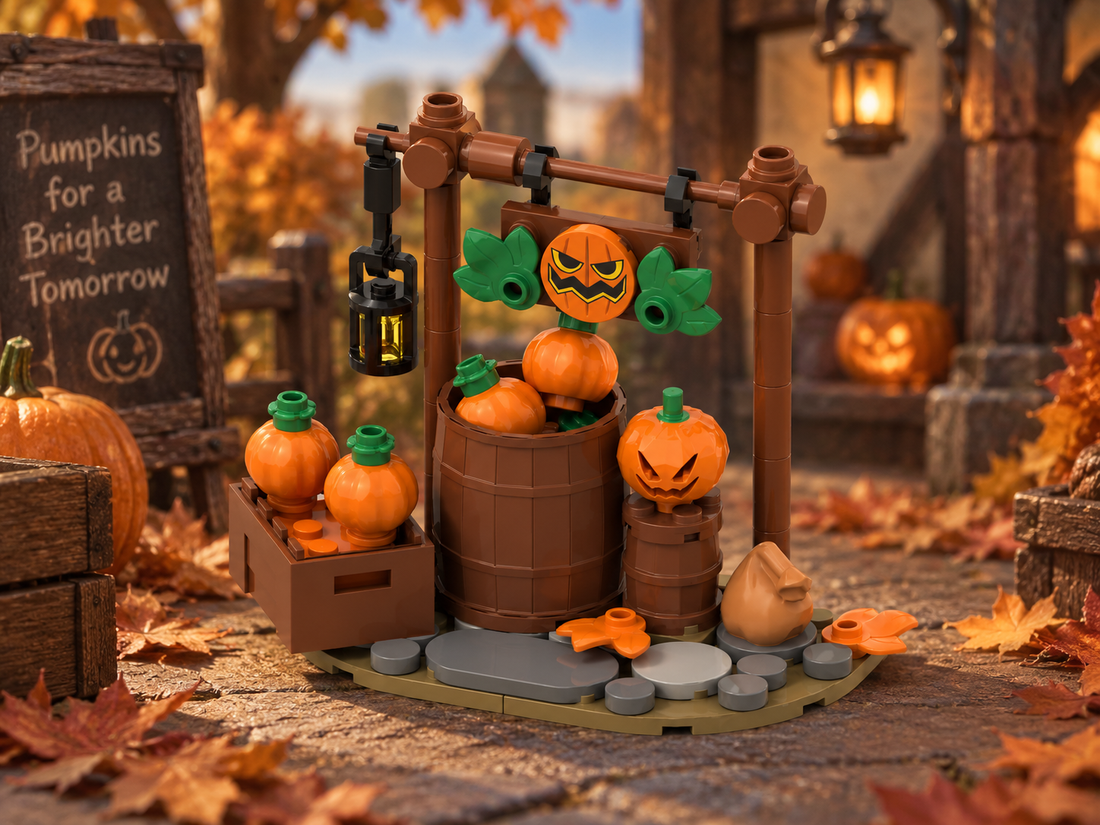 Pumpkin Market Stall MOC – Free Step-by-Step Instructions