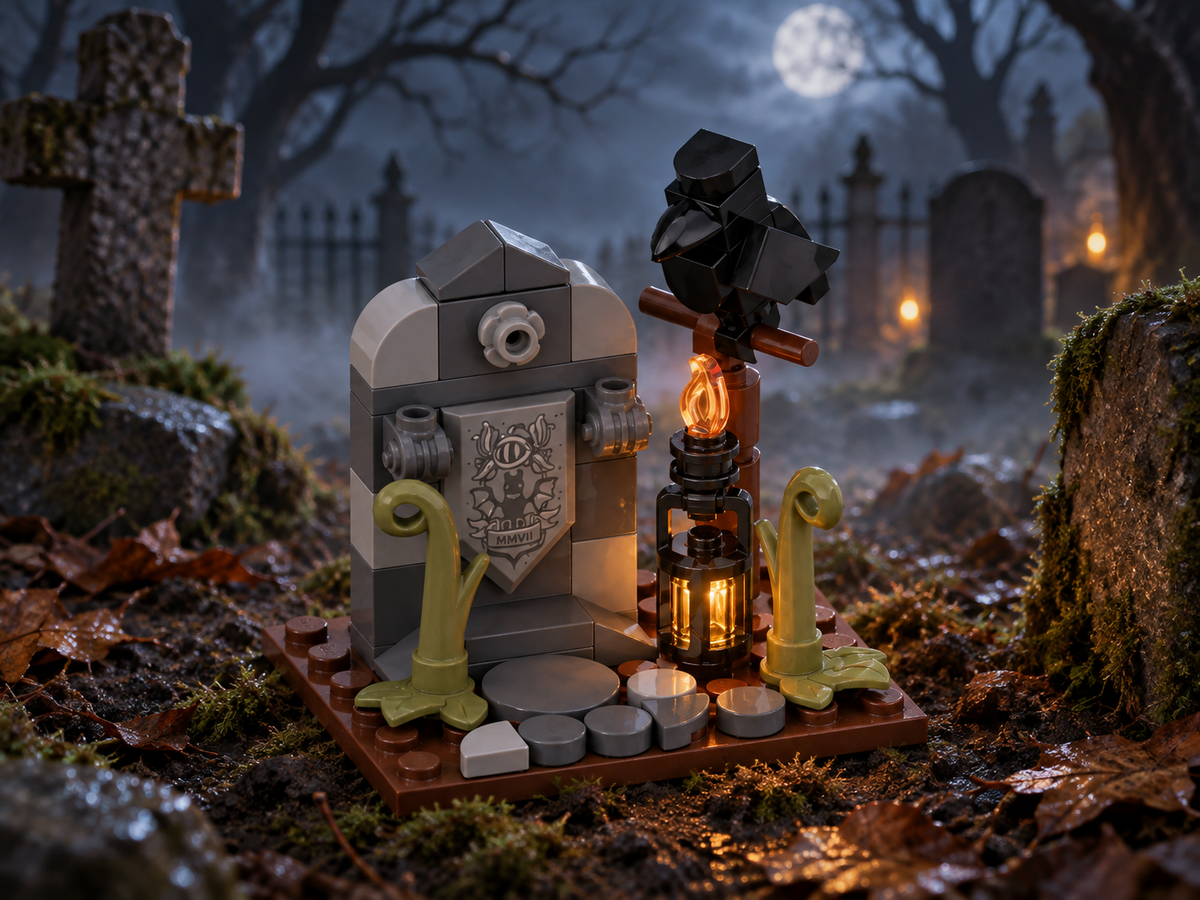 Raven Grave MOC – Free Building Instructions for a Gothic Cemetery Scene