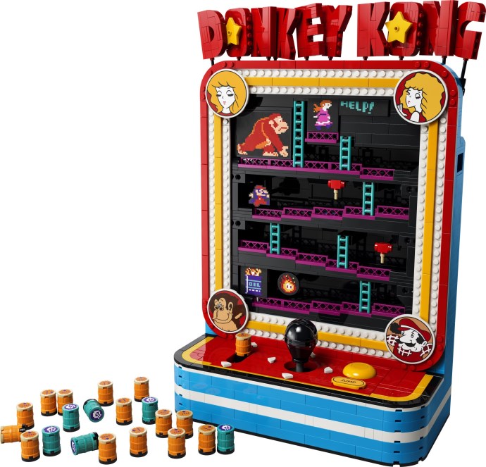 LEGO 72051 Donkey Kong Arcade Turns Barrel-Jumping into a Working Display
