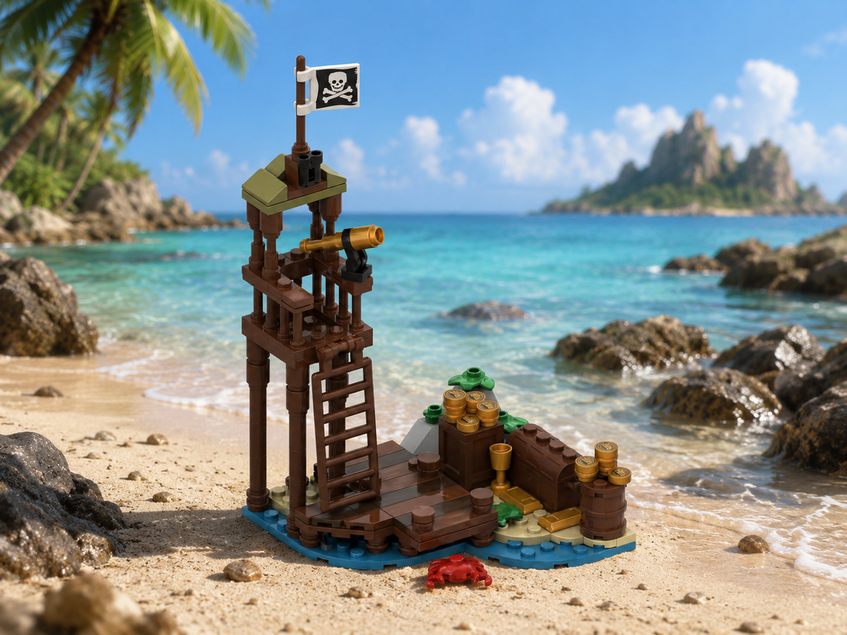 Pirate Treasure Watchtower MOC – Free Building Instructions