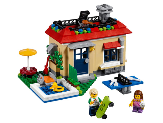 LEGO Set 31067-1 Modular Poolside Holiday Alternate build Ideas: Townhouses, Modular Rooms, and Neighborhood Rebuilds