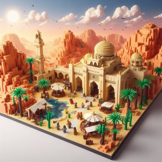 Desert Dreams in Bricks- 37 AI ideas for Lego MOCs Desert Oasis