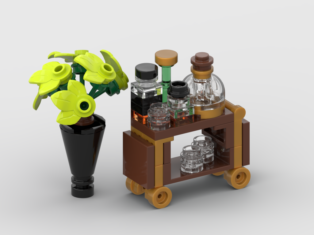 Bar Cart & Plant – Free Building MOC Instructions