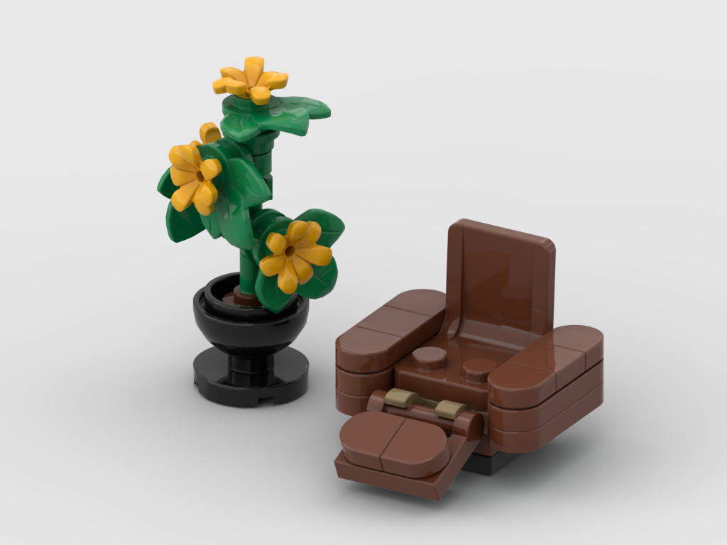 Armchair with Plant – Free MOC Instructions