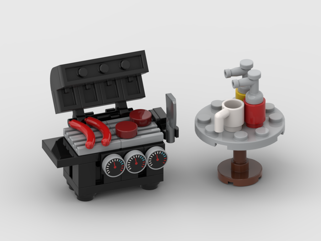 BBQ Grill & Table – Free Building MOC Instructions