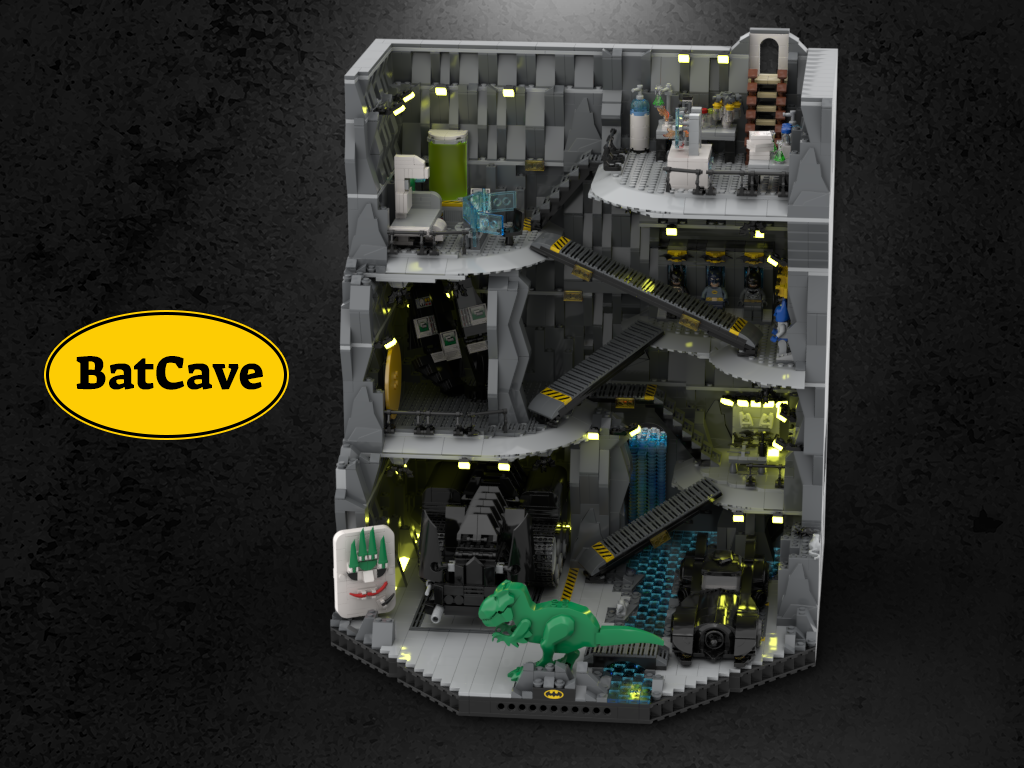 Custom Lego Batman Cave From the Skecth to a model of 4434 parts