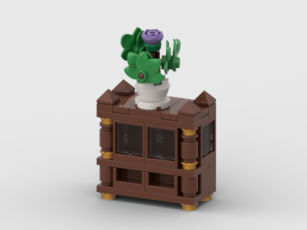 Decorative Dresser with Flower Pot – Free MOC Building Instructions
