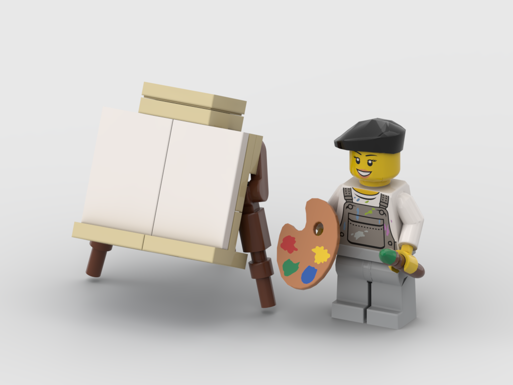 Artist Easel Scene – Free Building MOC Instructions