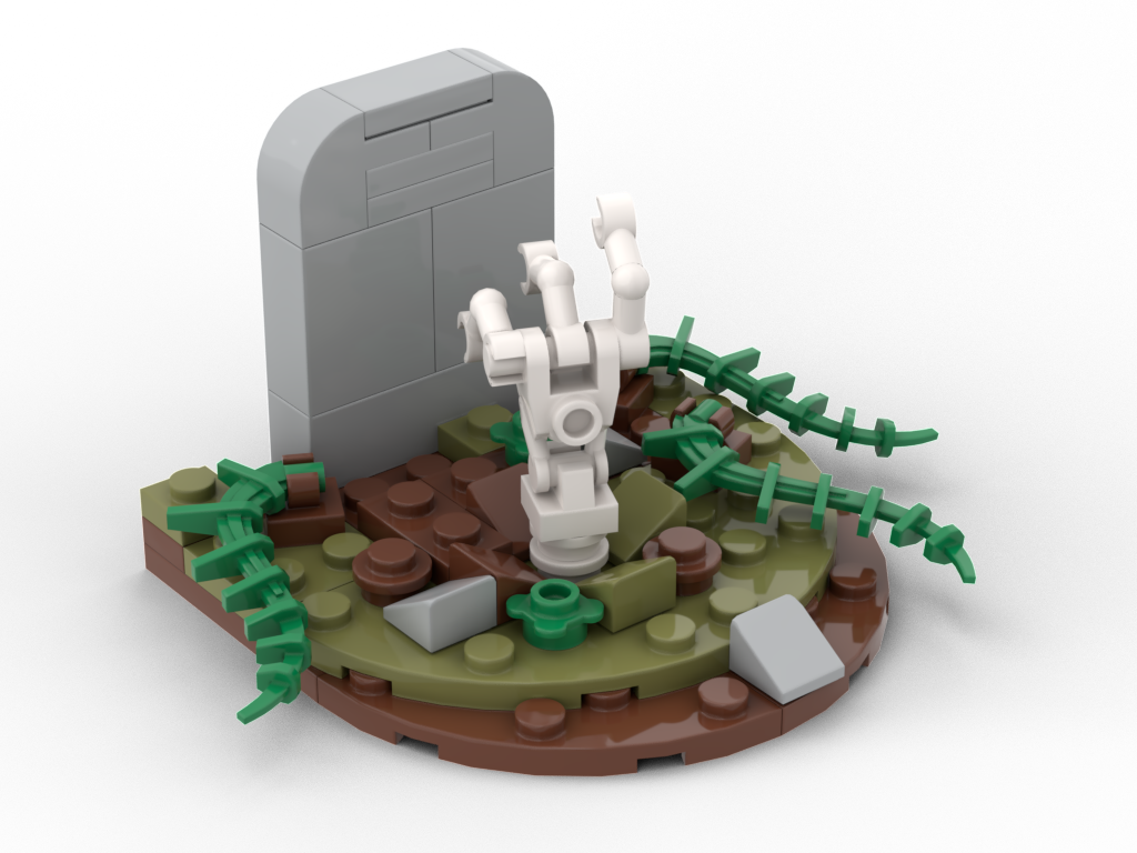 How to build Lego Skeleton hand in cemetery