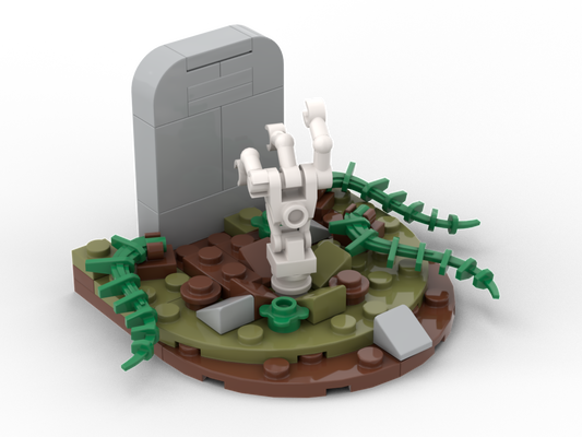 How to build Lego Skeleton hand in cemetery