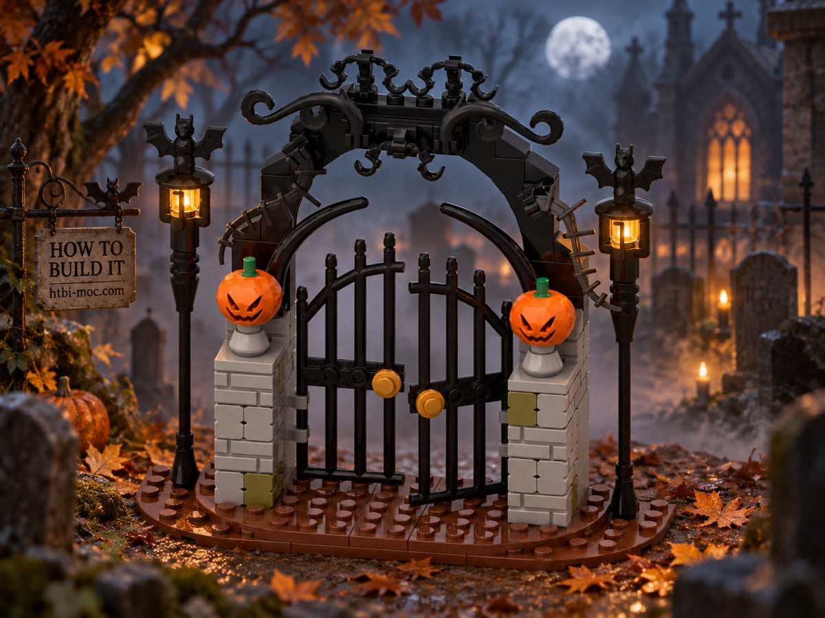 Haunted Cemetery Gates MOC | Free Building Instructions