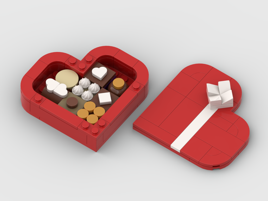 Heart-Shaped Chocolate Box – Free MOC Building Instructions