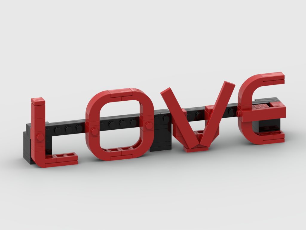 Brick-Built “LOVE” Display – Free MOC Building Instructions