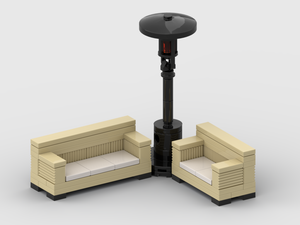 Patio Heater & Seating – Free Building MOC Instructions