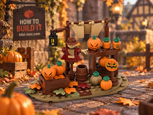 Pumpkin Harvest Stand MOC – Free Building Instructions