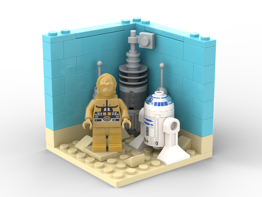 How to build Lego R2D2 and C3PO Minifigure Stand