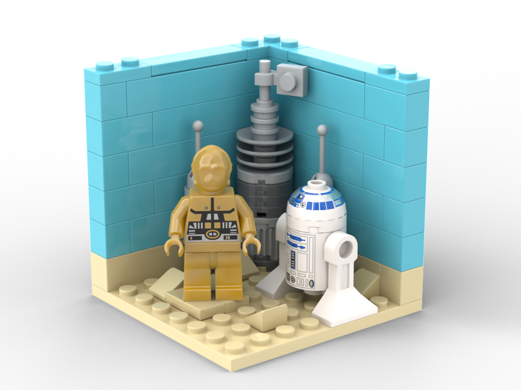 How to Lego R2D2 and C3PO Minifigure Stand – to build it
