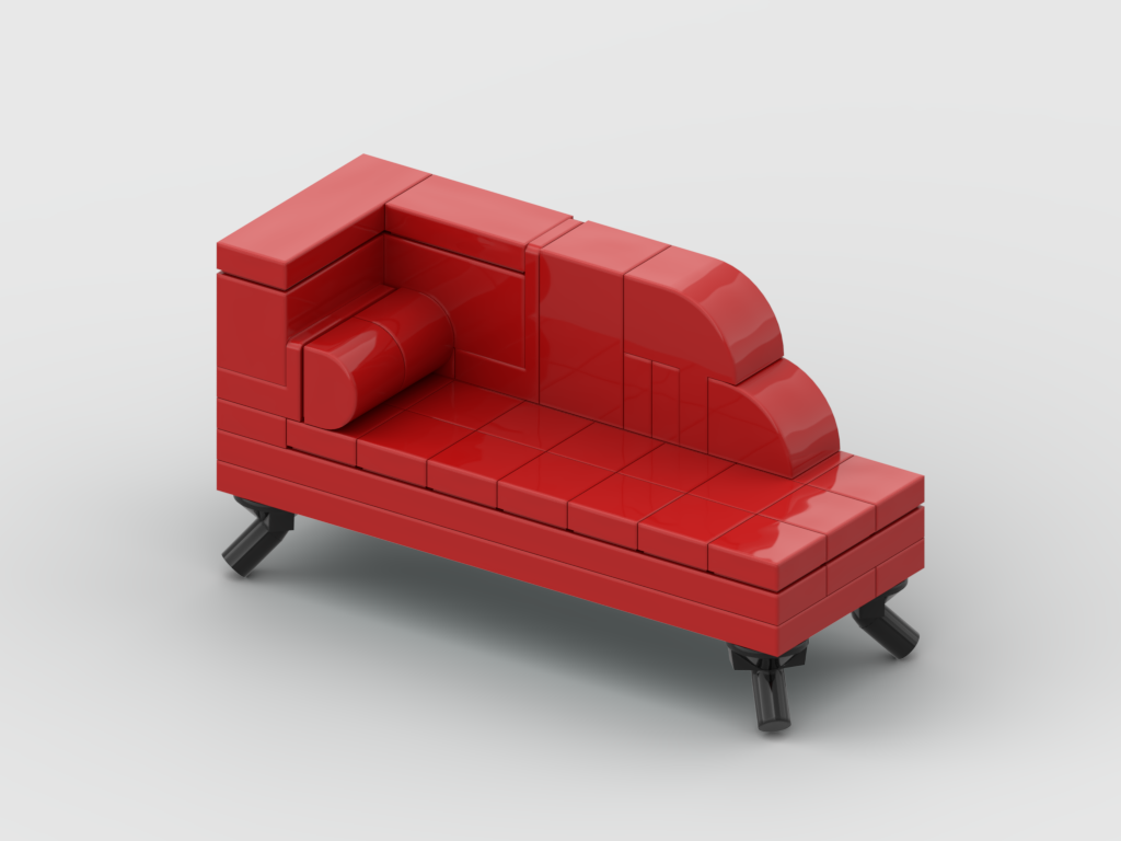 Red Lounge Couch – Free MOC Building Instructions