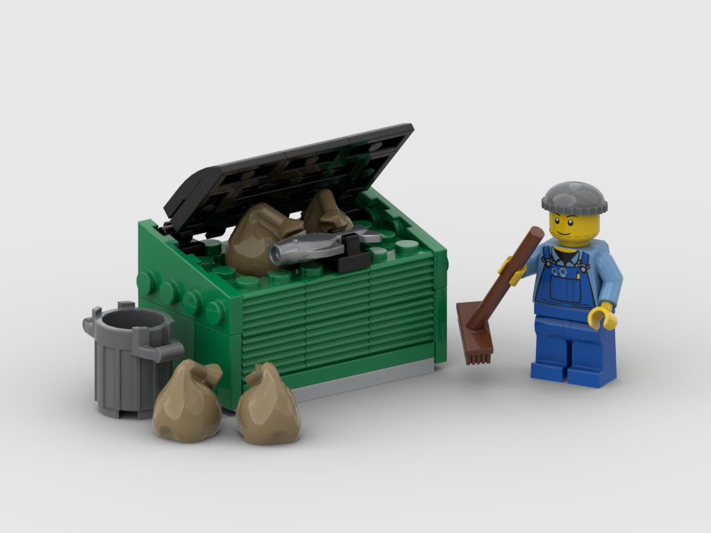 Dumpster & Sanitation Worker – Free MOC Building Instructions