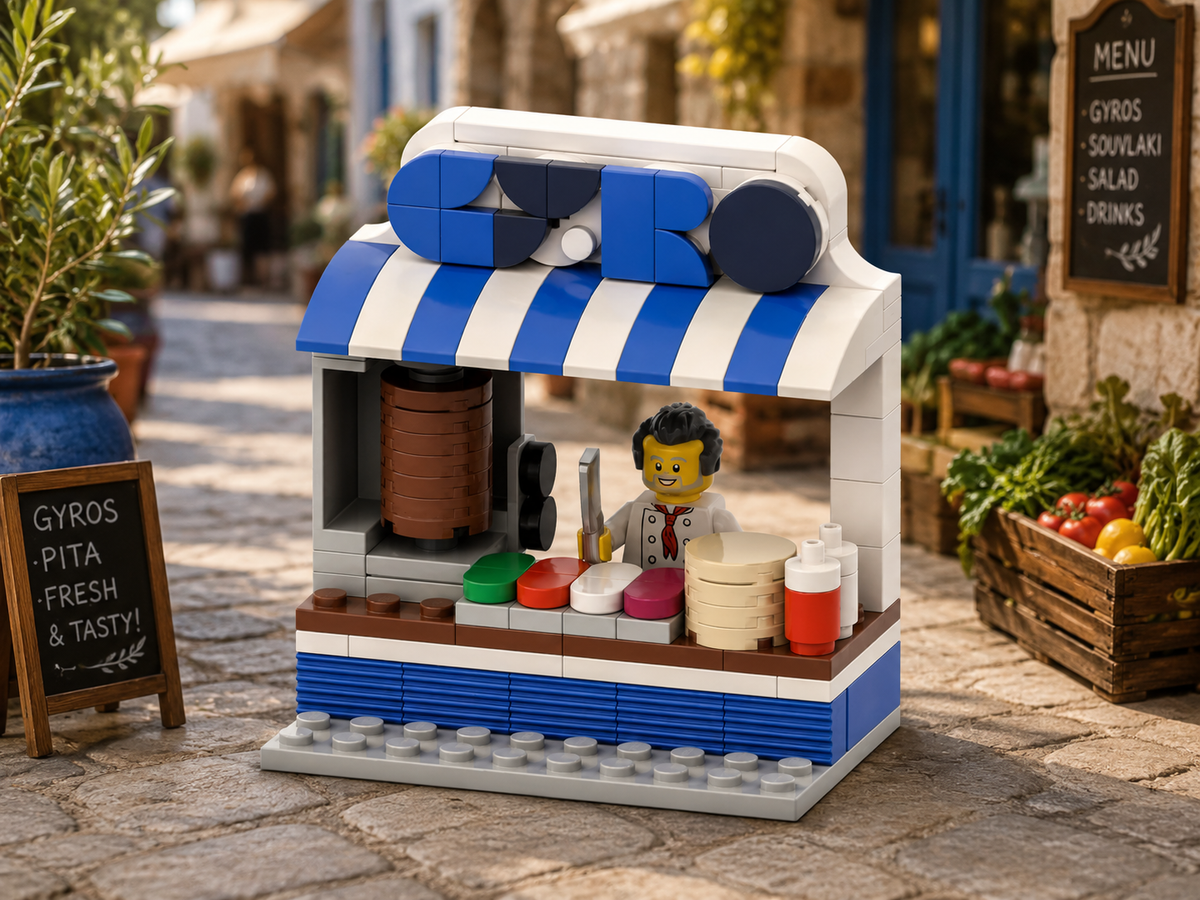 Gyro Stand Free Building Instructions | City Food Stall Build