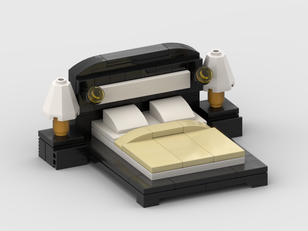 Modern Black Bed – Free Building MOC Instructions
