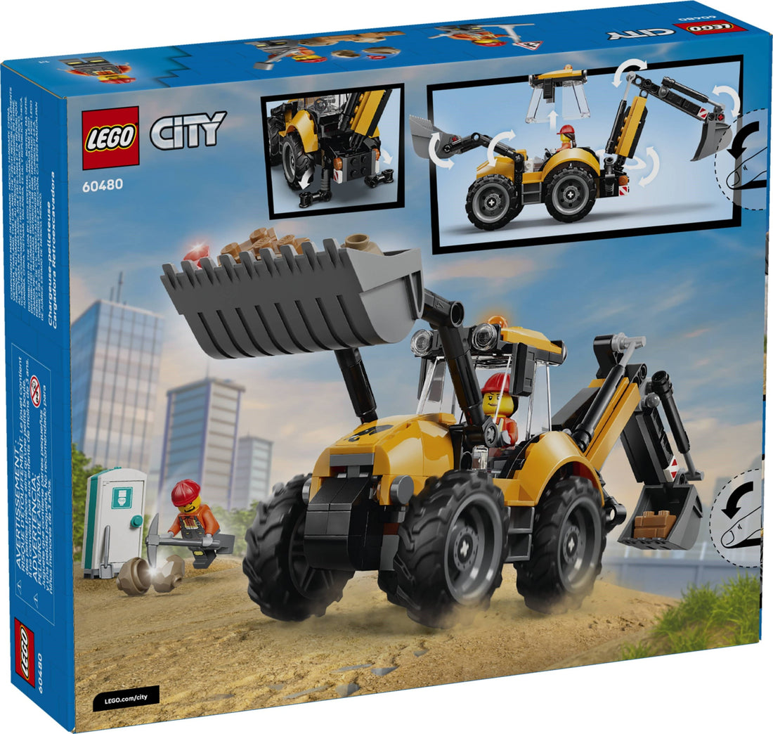 LEGO 60480 Backhoe Loader - City Backhoe Loader Construction Set Detai ...