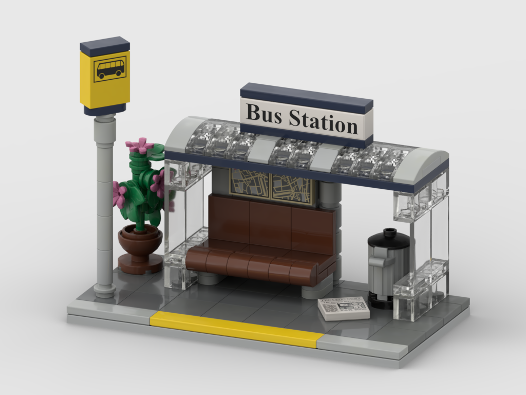 Bus Station – Free Building MOC Instructions