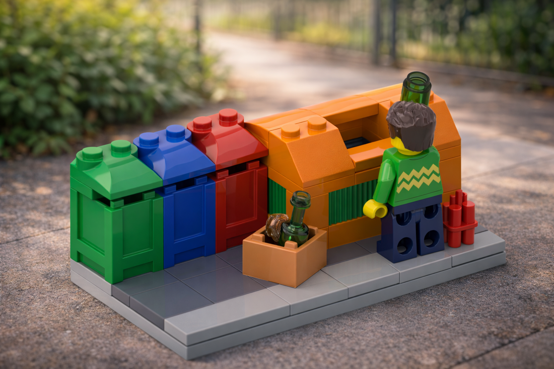 Recycling & Bottle Return Station – Free MOC Building Instructions