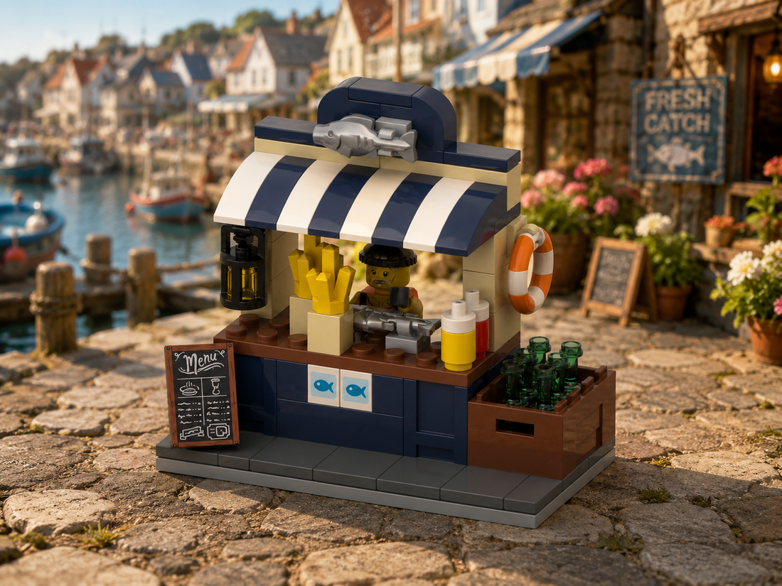 Fish and Chips Stand Free Building Instructions | Seaside Food Stall Build