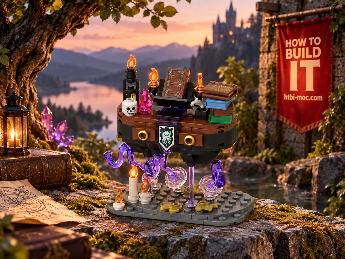 Floating Sorcerer’s Desk MOC – Free Building Instructions