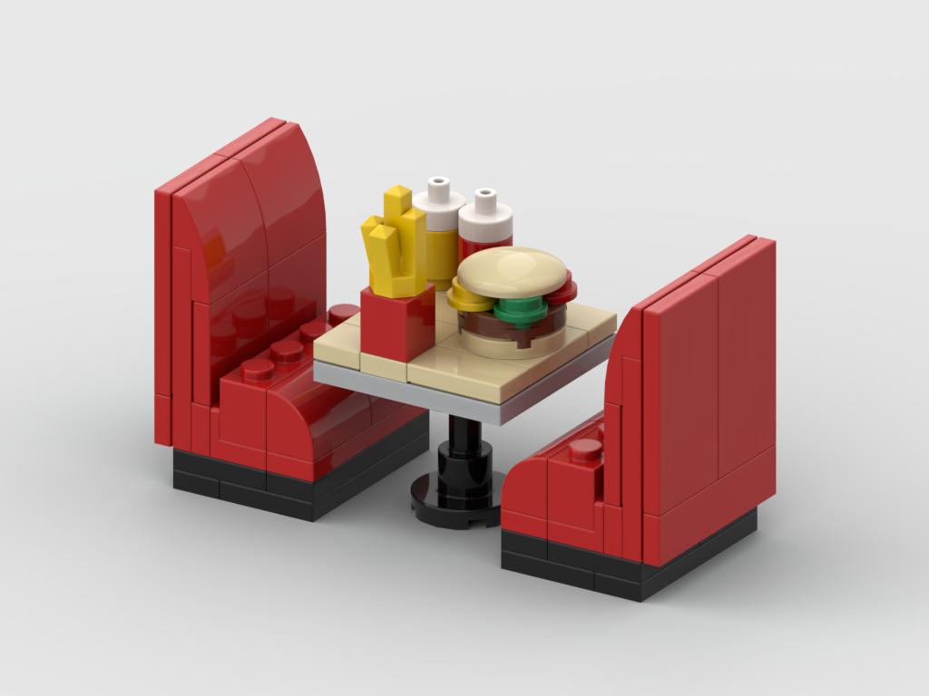 Classic Diner Booth – Free Building MOC Instructions