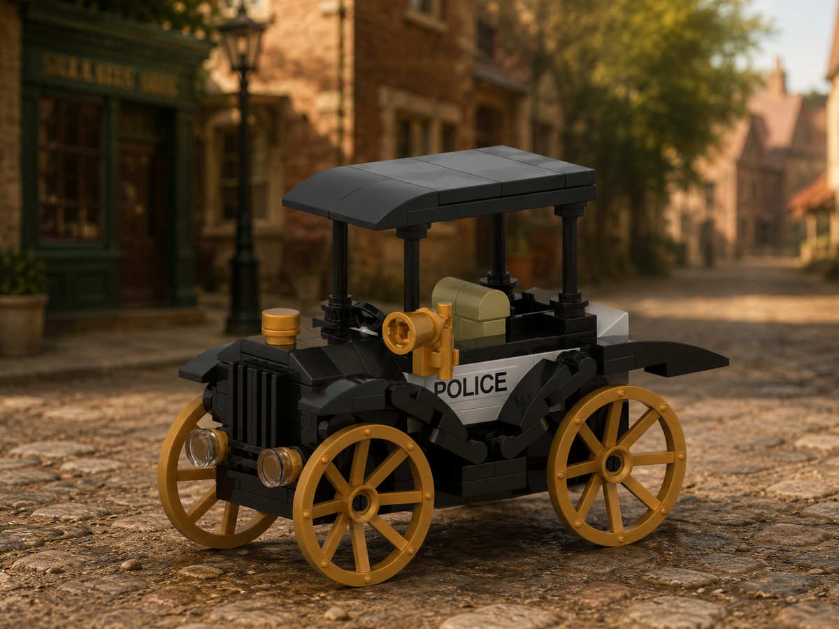 Antique Police Car Brick Model – Vintage Patrol Car Build