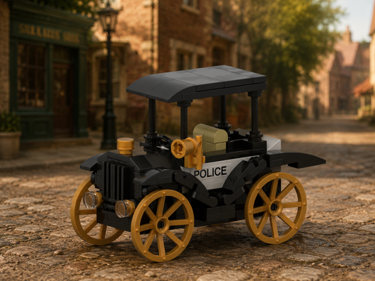 Antique Police Car Brick Model – Vintage Patrol Car Build